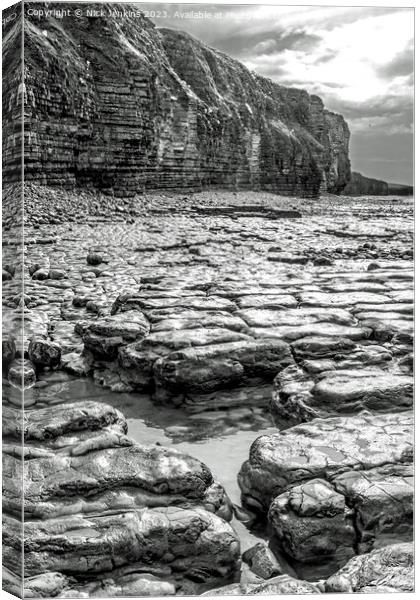 Cliffs at Llantwit Major Beach Glamorgan Coast Canvas Print by Nick Jenkins