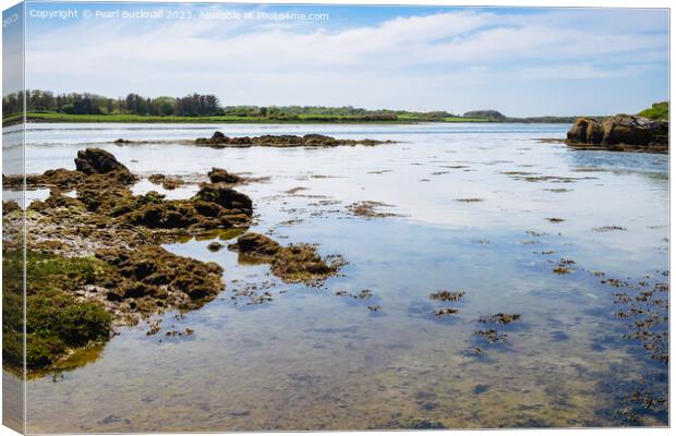 Serene Inland Sea Anglesey Seascape Coast Canvas Print by Pearl Bucknall