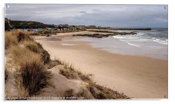 Tranquil Views of Hopeman East Beach Acrylic by Tom McPherson