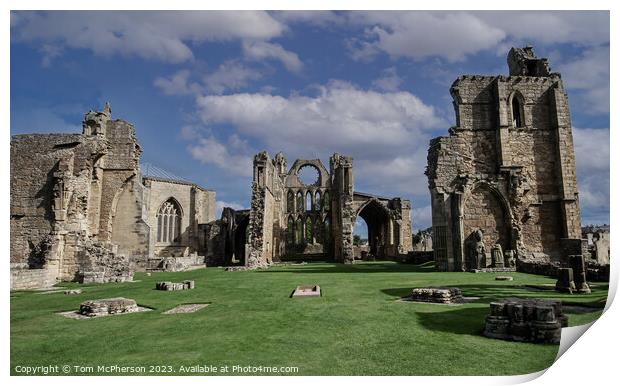 Majestic ruins of Elgin Cathedral Print by Tom McPherson