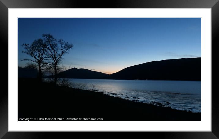The blue hour over Loch Linnhe  Scotland.  Framed Mounted Print by Lilian Marshall