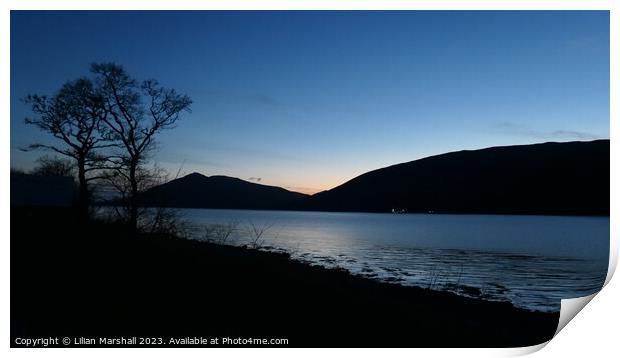 The blue hour over Loch Linnhe  Scotland.  Print by Lilian Marshall