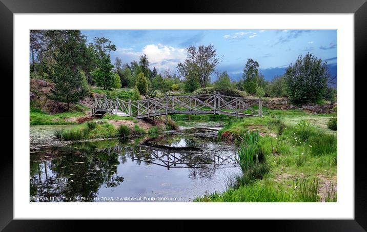  Wooden Bridge at Burgie Arboretum Framed Mounted Print by Tom McPherson