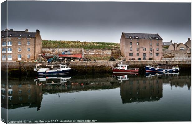 Serenity at Burghead Harbour Canvas Print by Tom McPherson