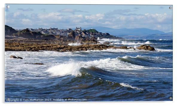 The Majestic Seascape of Burghead Village Acrylic by Tom McPherson