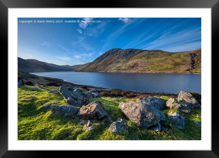 A view of the Loch Turret, Crieff Framed Mounted Print by Navin Mistry