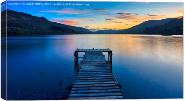 Sunset on Loch Earn, Perthshire Canvas Print by Navin Mistry