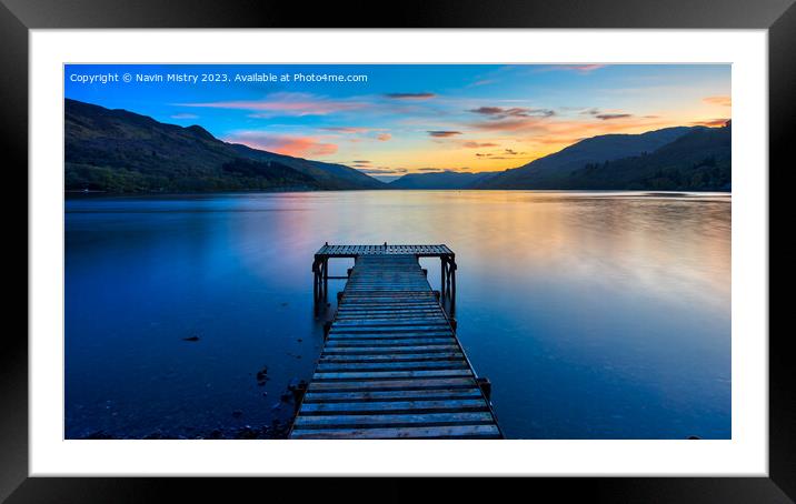 Sunset on Loch Earn, Perthshire Framed Mounted Print by Navin Mistry