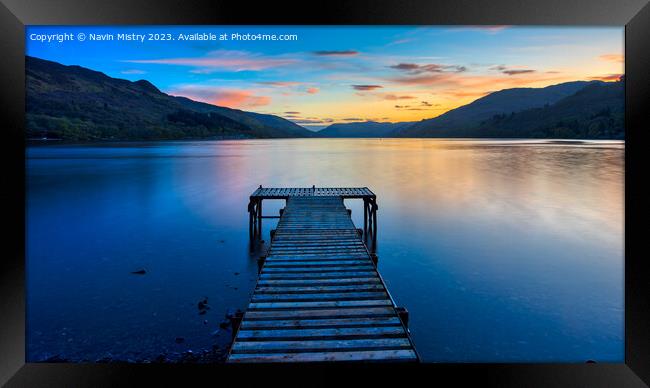 Sunset on Loch Earn, Perthshire Framed Print by Navin Mistry