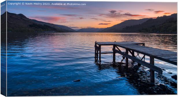 Sunset on Loch Earn, Perthshire  Canvas Print by Navin Mistry