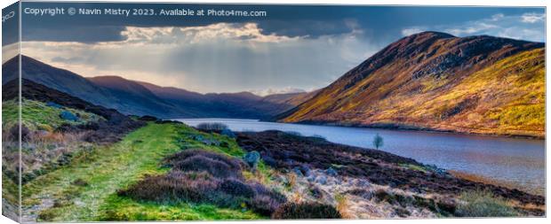 A view of Loch Turret  Resevoir, Crieff Canvas Print by Navin Mistry