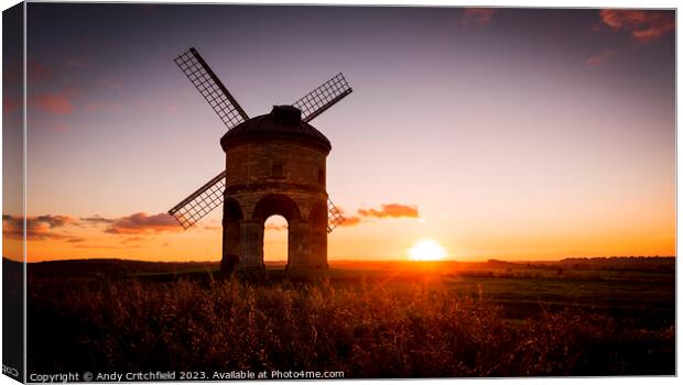 Sunset at Chesterton Windmill Canvas Print by Andy Critchfield