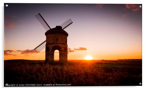 Sunset at Chesterton Windmill Acrylic by Andy Critchfield