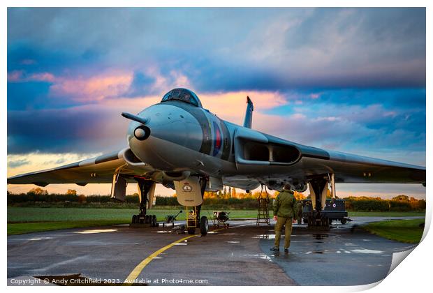 Majestic Avro Vulcan Takes on the Stormy Skies Print by Andy Critchfield
