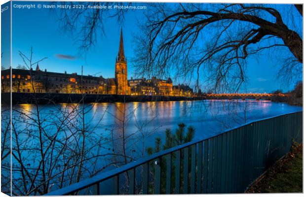 A view of the River Tay and Perth  Canvas Print by Navin Mistry