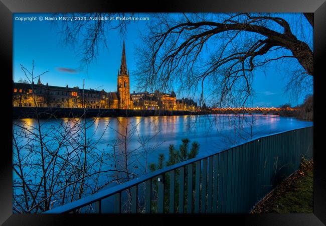 A view of the River Tay and Perth  Framed Print by Navin Mistry