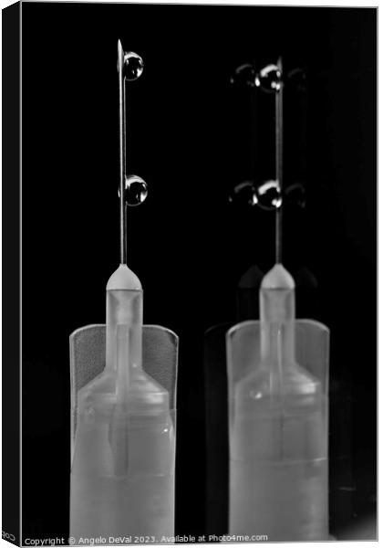 Syringe Reflection in Monochrome Canvas Print by Angelo DeVal