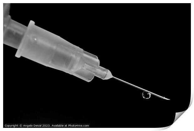 Syringe Medical Theme in Monochrome Print by Angelo DeVal