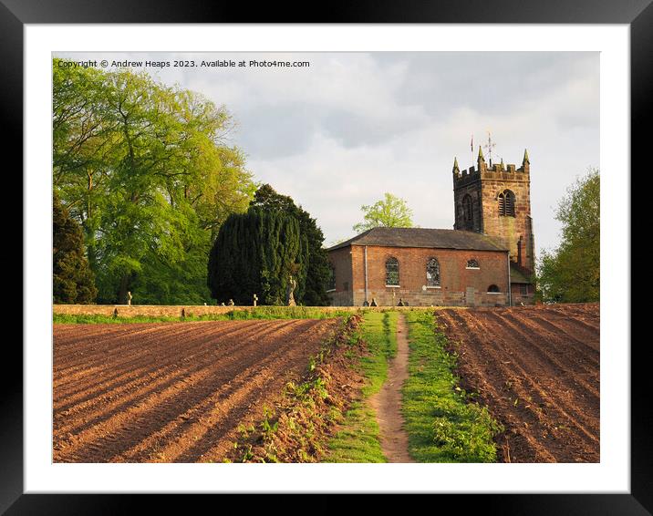 Lawton church on a summers day Framed Mounted Print by Andrew Heaps
