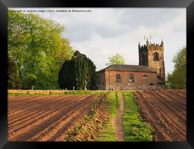 Lawton church on a summers day Framed Print by Andrew Heaps