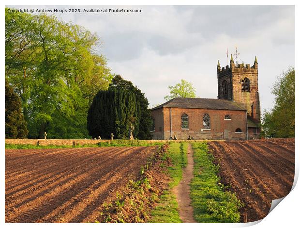 Lawton church on a summers day Print by Andrew Heaps