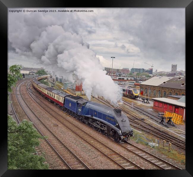 A4 steam train leaving Bristol Temple Meads Framed Print by Duncan Savidge