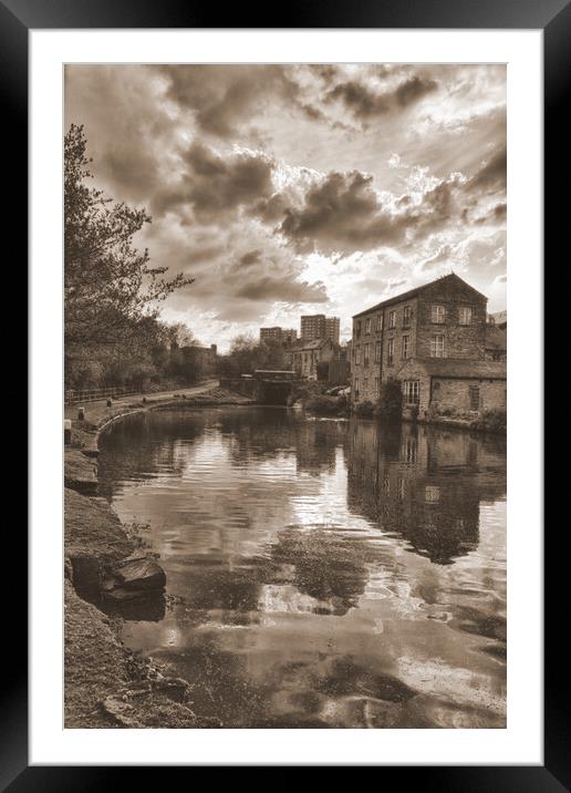 Sowerby Bridge Canal Scene Framed Mounted Print by Glen Allen