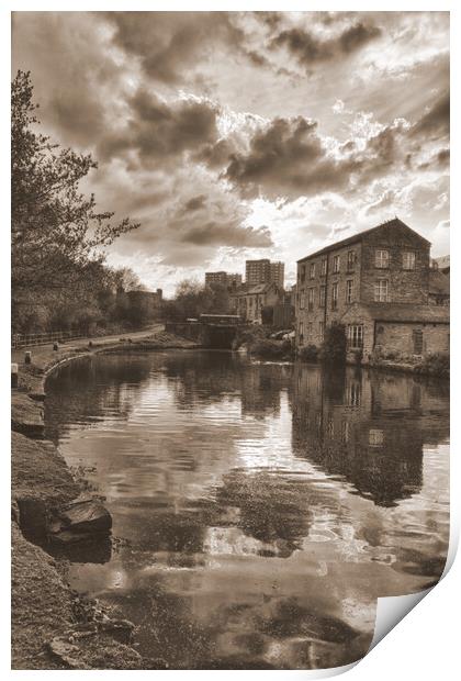 Sowerby Bridge Canal Scene Print by Glen Allen