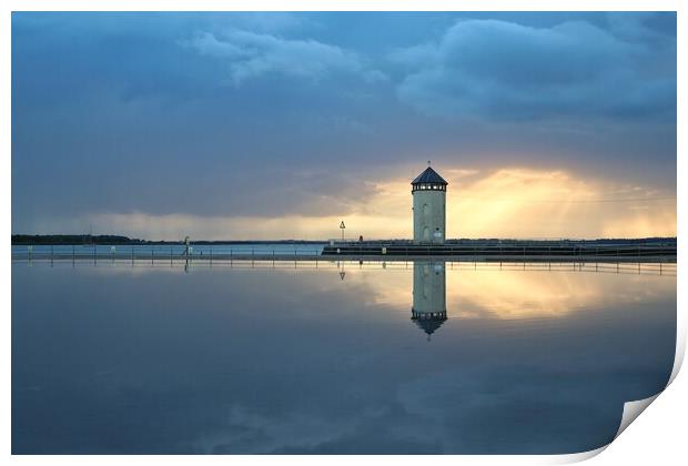 Cloudscape reflections at sunset in Brightlingsea  Print by Tony lopez