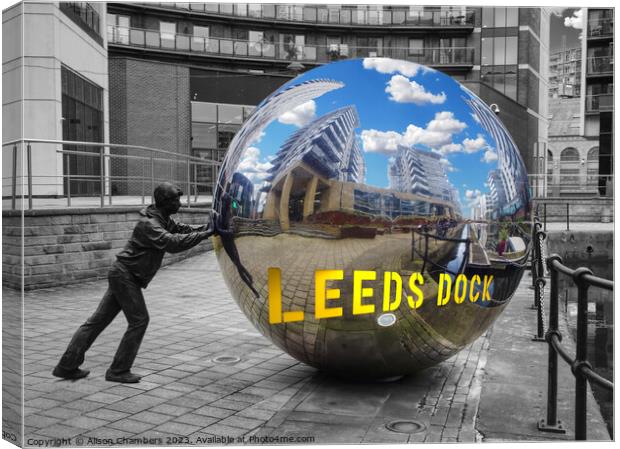 Leeds Dock A Reflective Approach Canvas Print by Alison Chambers