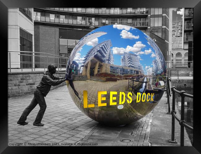 Leeds Dock A Reflective Approach Framed Print by Alison Chambers