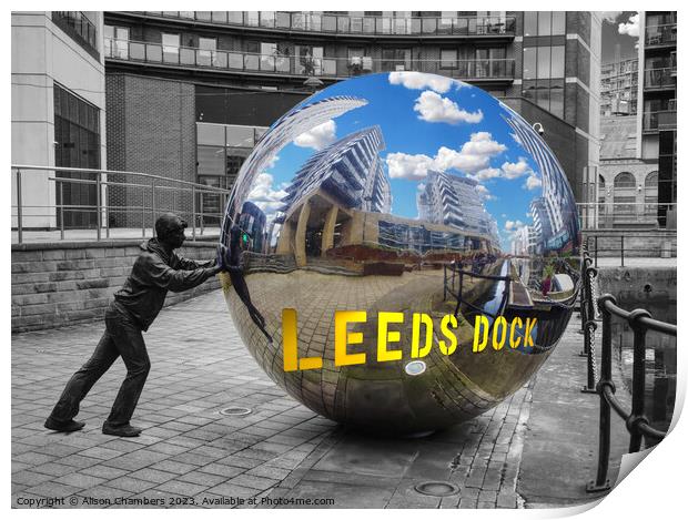 Leeds Dock A Reflective Approach Print by Alison Chambers