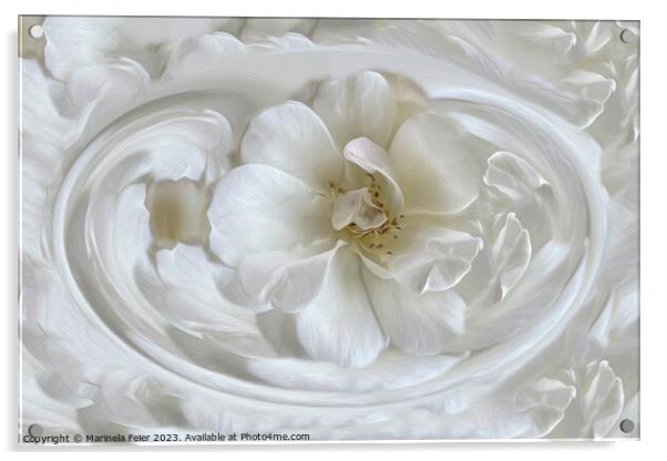 Ivory white Acrylic by Marinela Feier