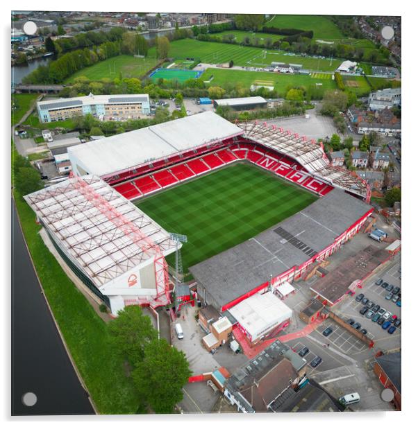 The City Ground Nottingham Acrylic by Apollo Aerial Photography