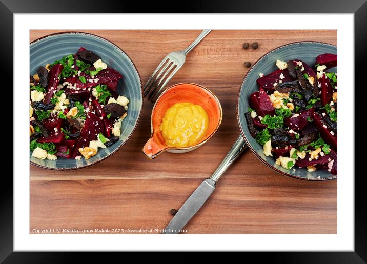 Vegetable fresh salad with beetroot. Framed Mounted Print by Mykola Lunov Mykola