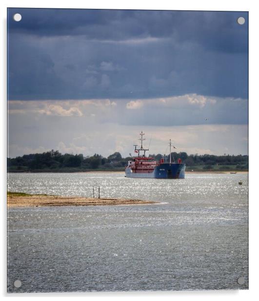 Arriving at Brightlingsea Harbour in the afternoon sun   Acrylic by Tony lopez