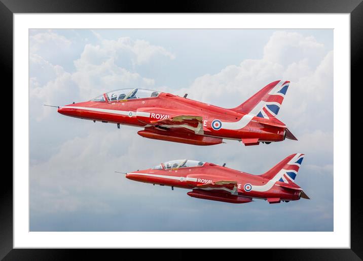 RAF Red Arrows Display Team Framed Mounted Print by J Biggadike
