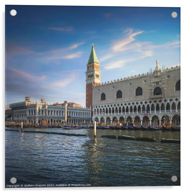 Venice at dawn, Piazza San Marco from the sea Acrylic by Stefano Orazzini