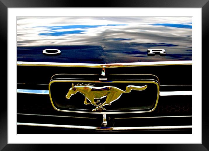 Unleash the Power of Mustang Framed Mounted Print by Andy Evans Photos