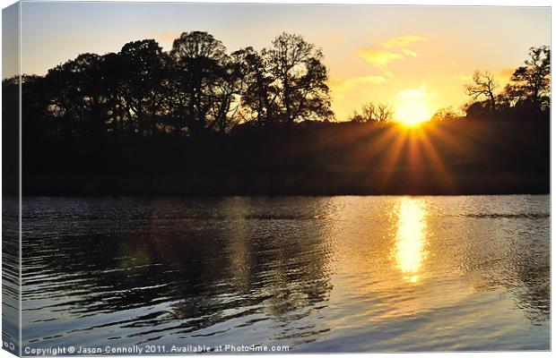 Sunset Over The Brathay Canvas Print by Jason Connolly