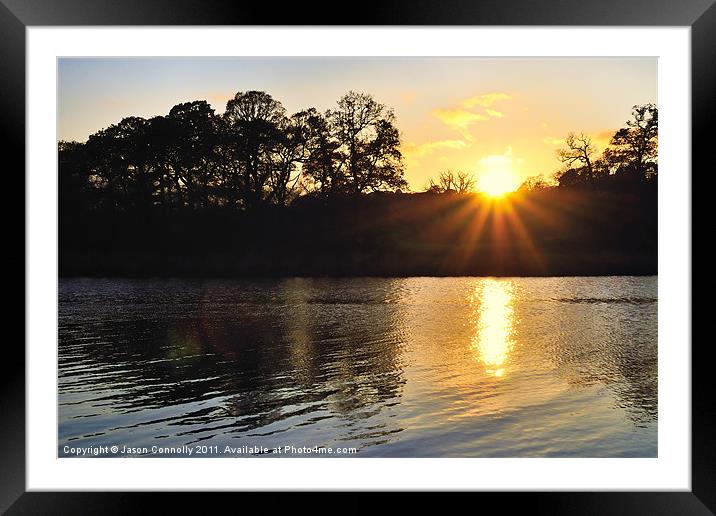 Sunset Over The Brathay Framed Mounted Print by Jason Connolly