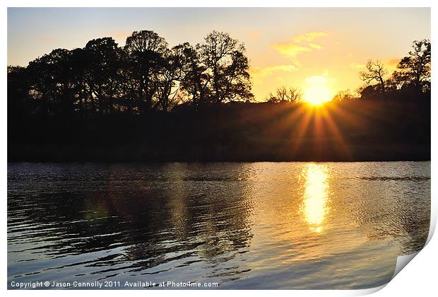 Sunset Over The Brathay Print by Jason Connolly