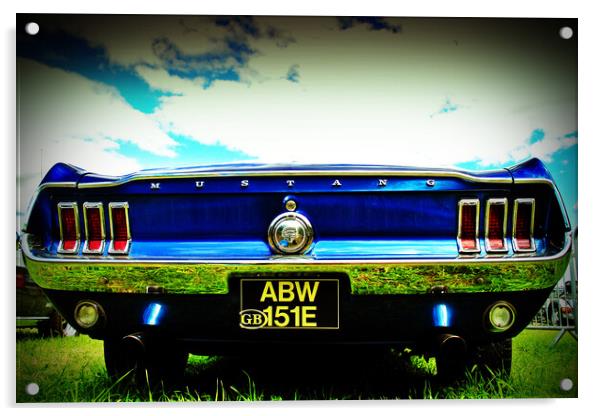 Iconic Ford Mustang Rear View Acrylic by Andy Evans Photos