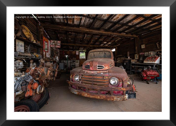 The old garage Hackberry Framed Mounted Print by robert walkley