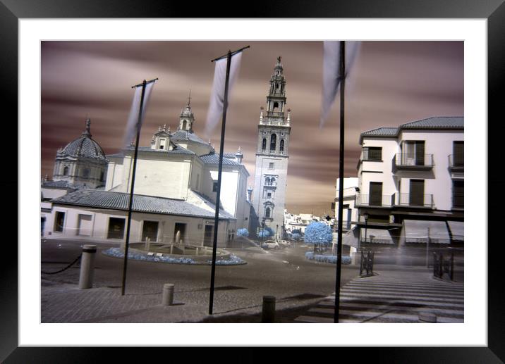 Saint Peter street with the church tower. Carmona. Seville Framed Mounted Print by Jose Manuel Espigares Garc