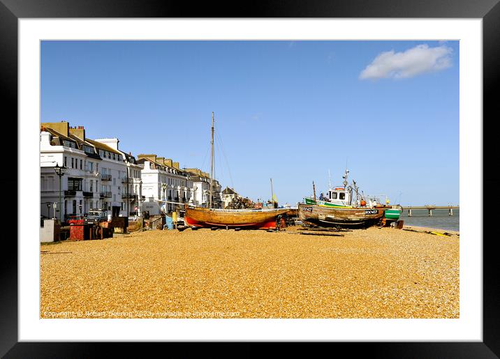 Fishing Boats On Deal Beach Kent Framed Mounted Print by Robert Deering