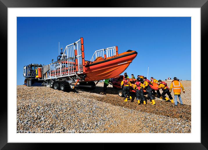 Walmer Lifeboat Recovery Framed Mounted Print by Robert Deering
