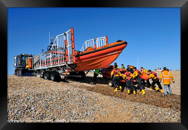 Walmer Lifeboat Recovery Framed Print by Robert Deering