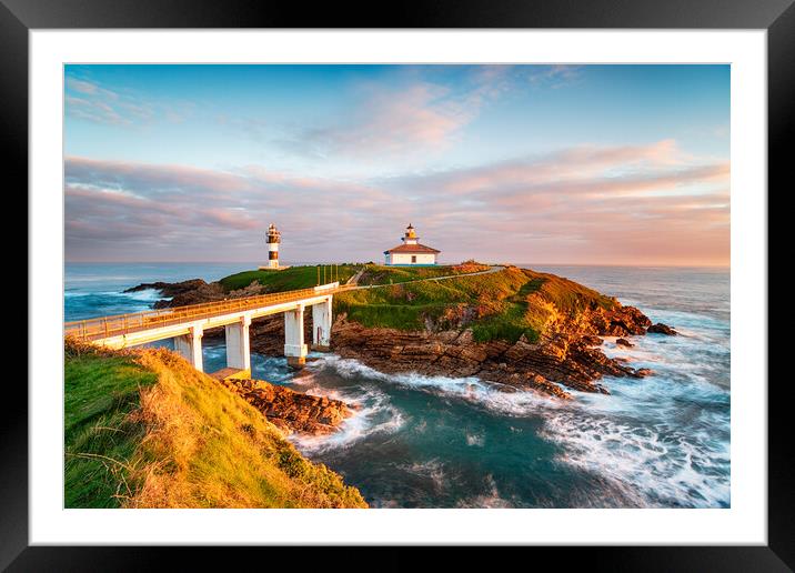 The beautiful Illa Pancha and it's lighthouse at Ribadeo  Framed Mounted Print by Helen Hotson
