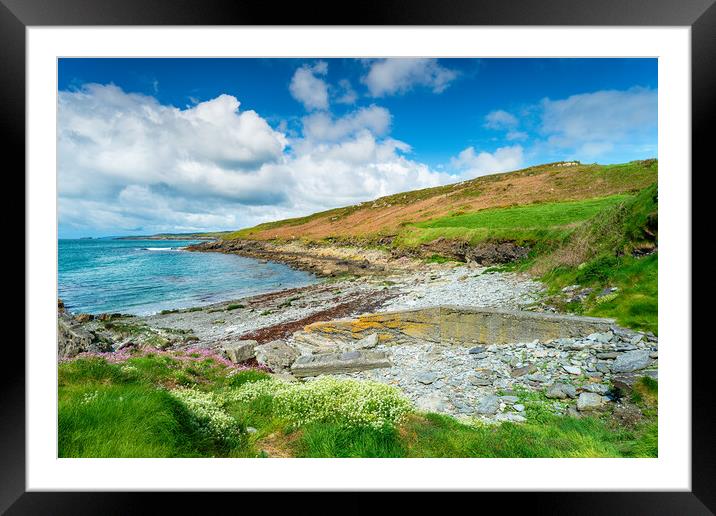 Tra na nDabhcha beach at Rathclevin Framed Mounted Print by Helen Hotson